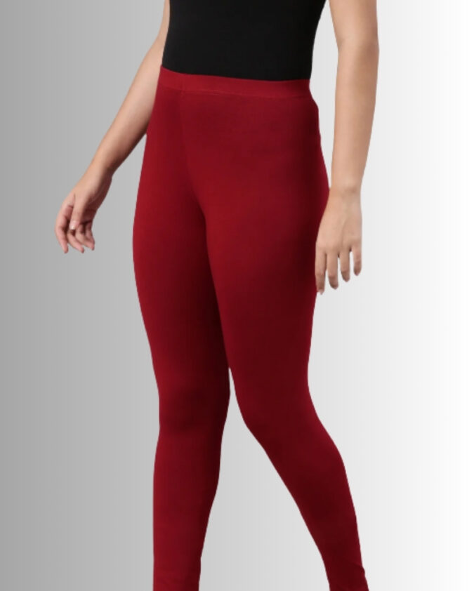 vibrant dark red colour skinny fit jegging