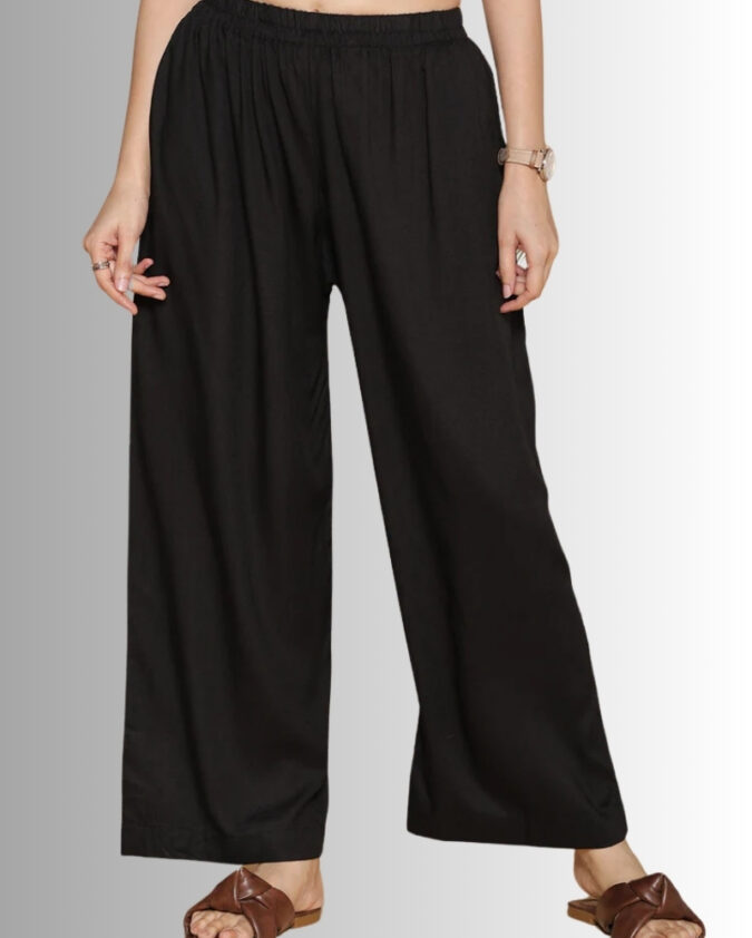textured black coloured night wear plazzo pants