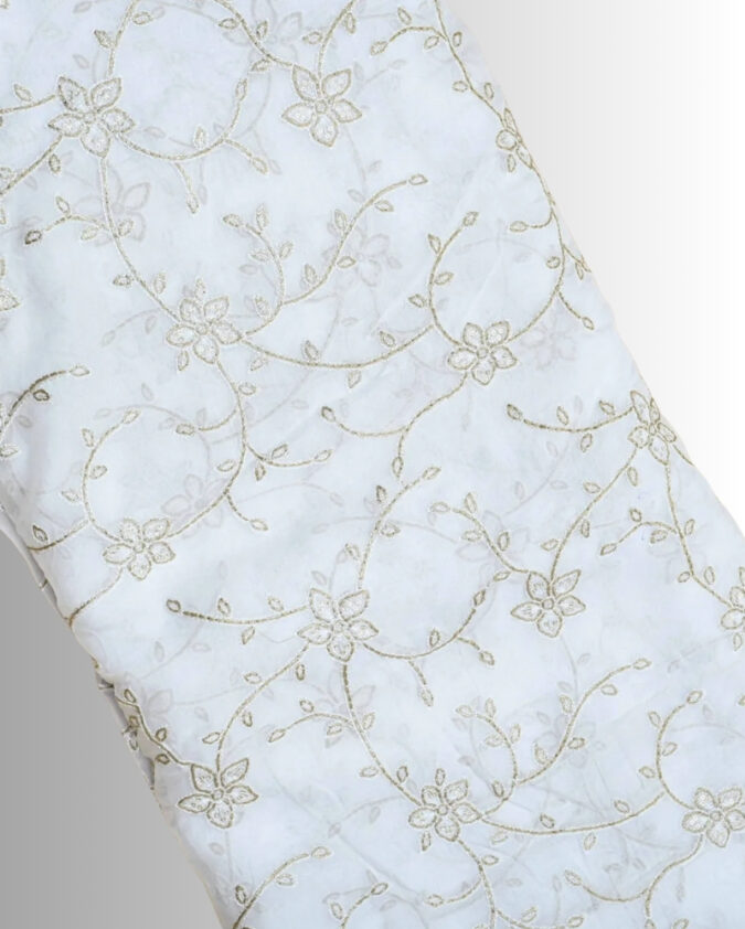 taby organza printed all over embroidery fabric