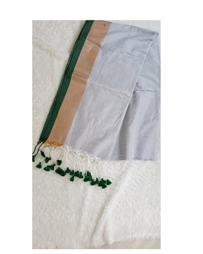 pure mul cotton with jari border saree