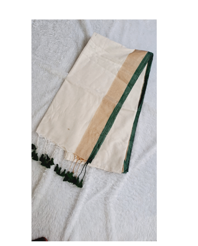 pure mul cotton with jari border saree