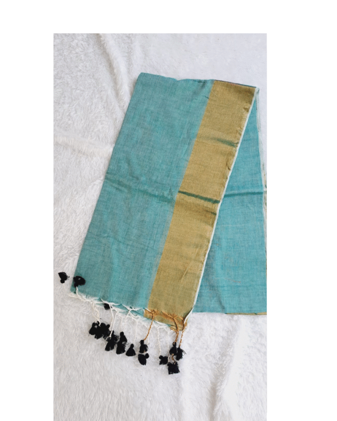 pure mul cotton with jari border saree