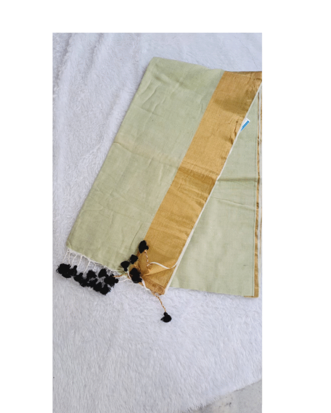 pure mul cotton with jari border saree
